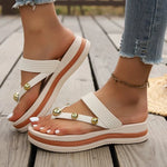 Classic Platform Slippers for Women 2026 Summer Clip Toe Flip Flops High Quality Leather Sandals for Women