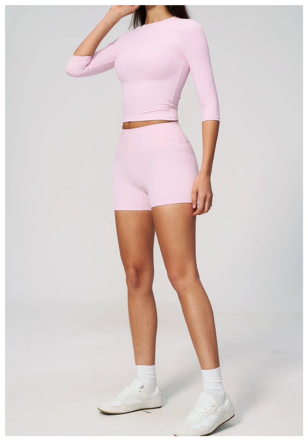 Yoga Sets Women Half Sleeve O Neck Slim Sports T Shirts High Waist Short Fitness Suit Outdoor Gym Running Workout Tracksuit