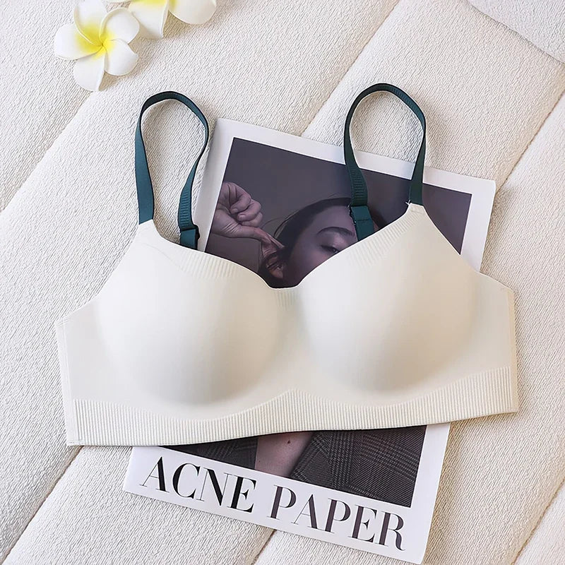 MOYISU Traceless Bra Women's Small Breasts Hold Together Without Underwire Comfort Skin Friendly Soft Support Bra Women's Bras