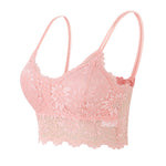 Women's Lace Bra Top Comfortable Bralette Solid Color Sexy Underwear Vest Female Hollow Out Wireless Lingerie Seamless Brassiere