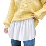 2pc Womens Elastic Waist Layering Underskirt Curved Hem Mini Skirt With Extended Back Casual Versatile Base Layer Top For Shirt