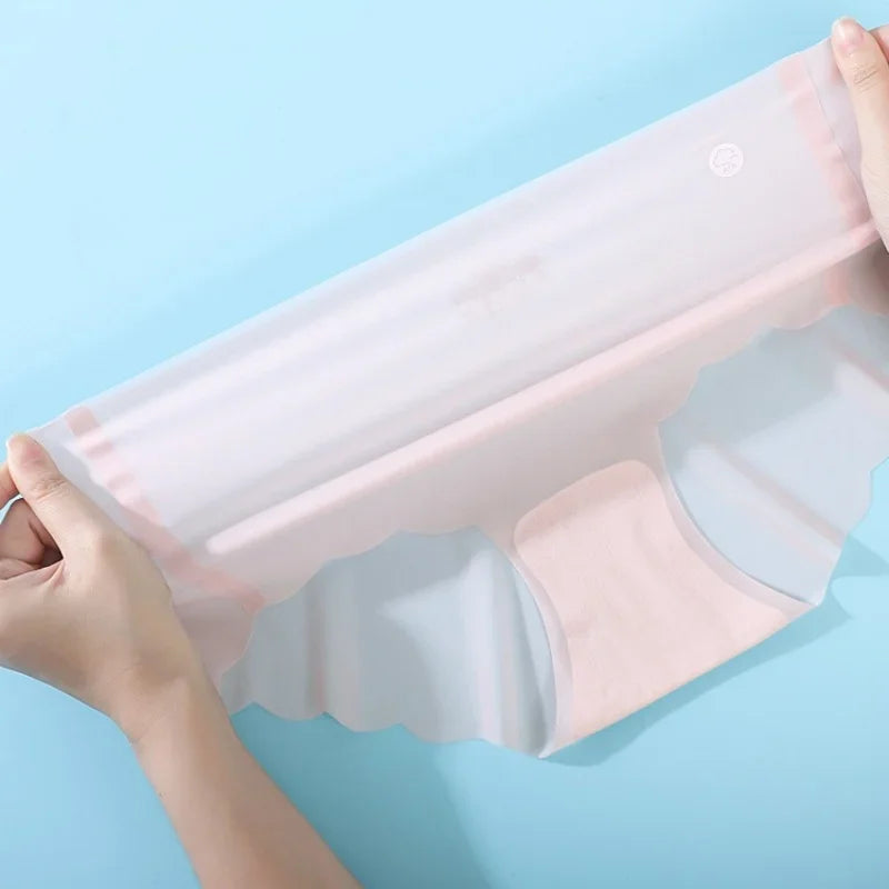 4Pcs/Set Sexy Women Panties Quick Drying Thin Briefs Seamless Underwear Summer Underpants Low Rise invisible Panties