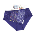 Beauwear Half Transparent Breathable Lace Panties for Women Plus Size Underwear Sexy Lingerie 0XL 1XL 2XL 3XL 4XL 5XL-7121#P