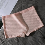 Women Underpants Seamless Mid Waist Cotton Solid Color Stretchy Boxers Anti-exposure Moisture-wicking Briefs Women Daily Wear