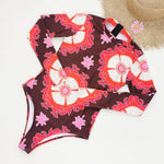2026 New Sexy Print One Piece Swimsuit Women Swimwear Monokini Long Sleeve Bathing Suit Female Bodysuit Surfing Swim Wear Beach
