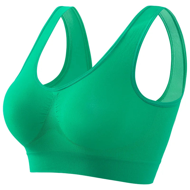 Women Wide Strap Seamless Tank Bra Without Pads Plus Size Knit Sports Bralette Wireless Bra Vest Crop Top Sexy Lingerie S-5XL