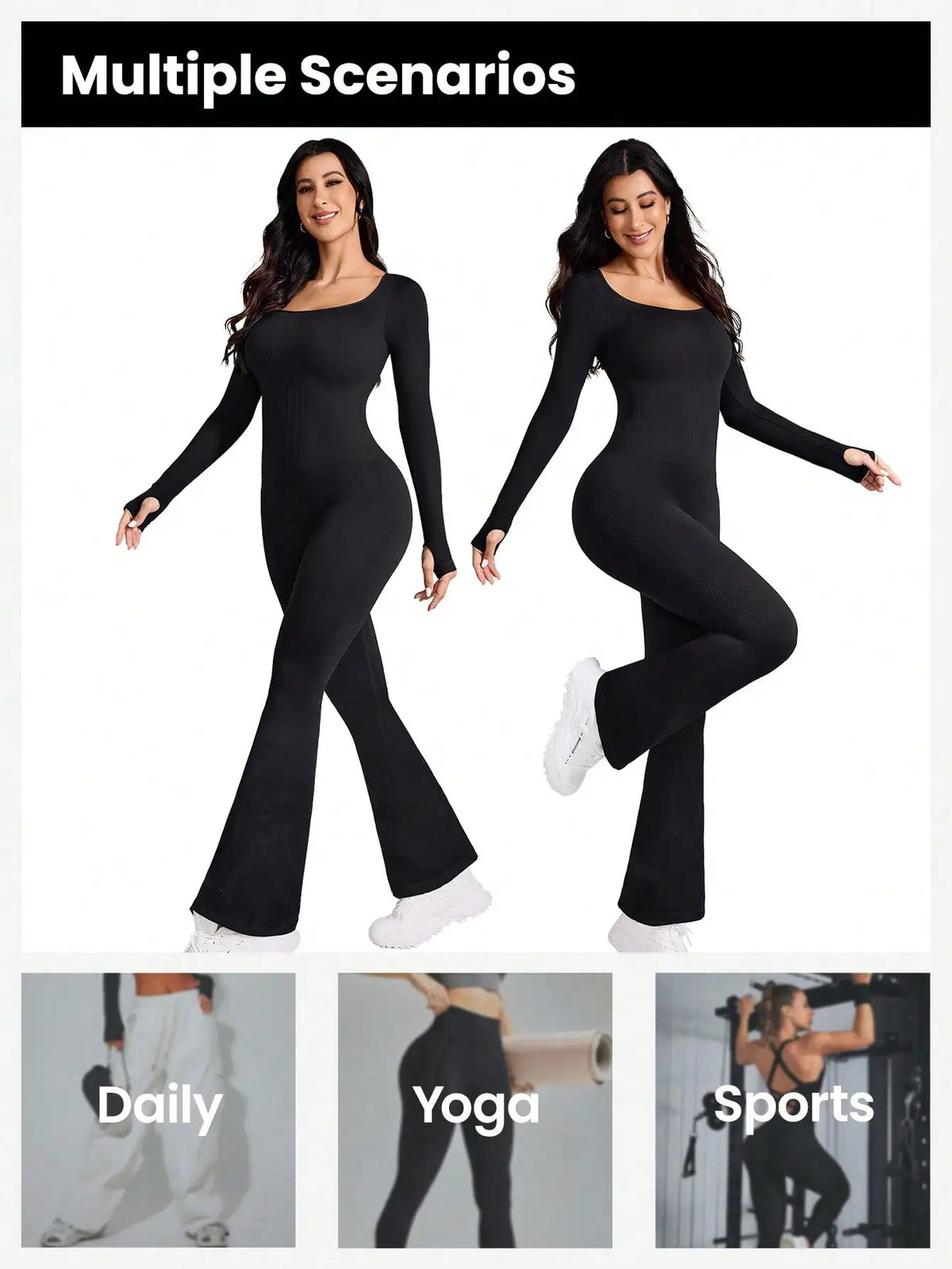 Casual Flared Pants for Women, High Waisted, Hip Lifted, Wide Leg Pants, Micro Flared Sports Yoga Jumpsuit
