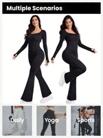 Casual Flared Pants for Women, High Waisted, Hip Lifted, Wide Leg Pants, Micro Flared Sports Yoga Jumpsuit