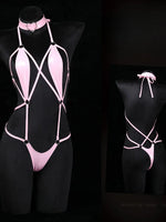 Ladies Sexy Lingerie Cosplay Uniforms Sexy Hollow Bikini One Piece Bodysuit Women Erotic Lingerie Body Socks Set Sleepwear