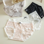 4pcs New Arrival Mid Waist Dot Print Underwear Ladies Sexy Panties for Women Comfortable Girls Briefs Intimates Lingerie