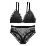 Women Lace Bra Set Push Up Bralette Low Waist Panties Female Embroidery Flora Lace Underwear Sexy Lingerie Set Female Intimates
