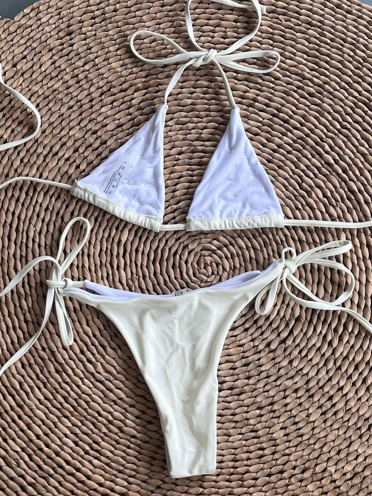 Sexy Brozing Diamond Bikini 2026 Women Luxury White Push Up Bandage Thong Swimsuit Summer Bathing Suit Micro Swimwear Biquini