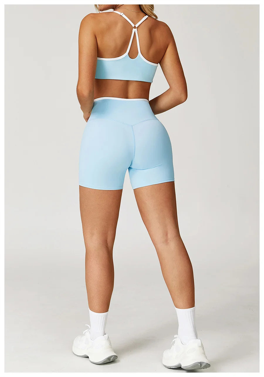 Sportswear Woman Gym Sports Bra Shorts Leggings 2 Piece Set Workout Naked Feeling Seamless Female Fitness Clothing Tracksuits