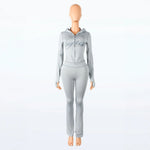 2026 New Women Ins Fashion Solid Color Sexy Straight Shoulder Contrast Stitch Long Sleeve 2 Piece Outfit