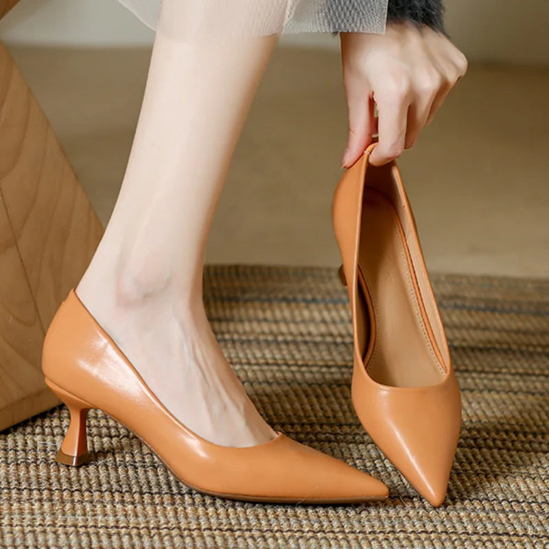 Patent Leather Fashion High Heels 2026Pointed Toe Pumps Elegant Woman Heeled Shoes Shallow Mouth Candy Colored Sexy Single Shoes