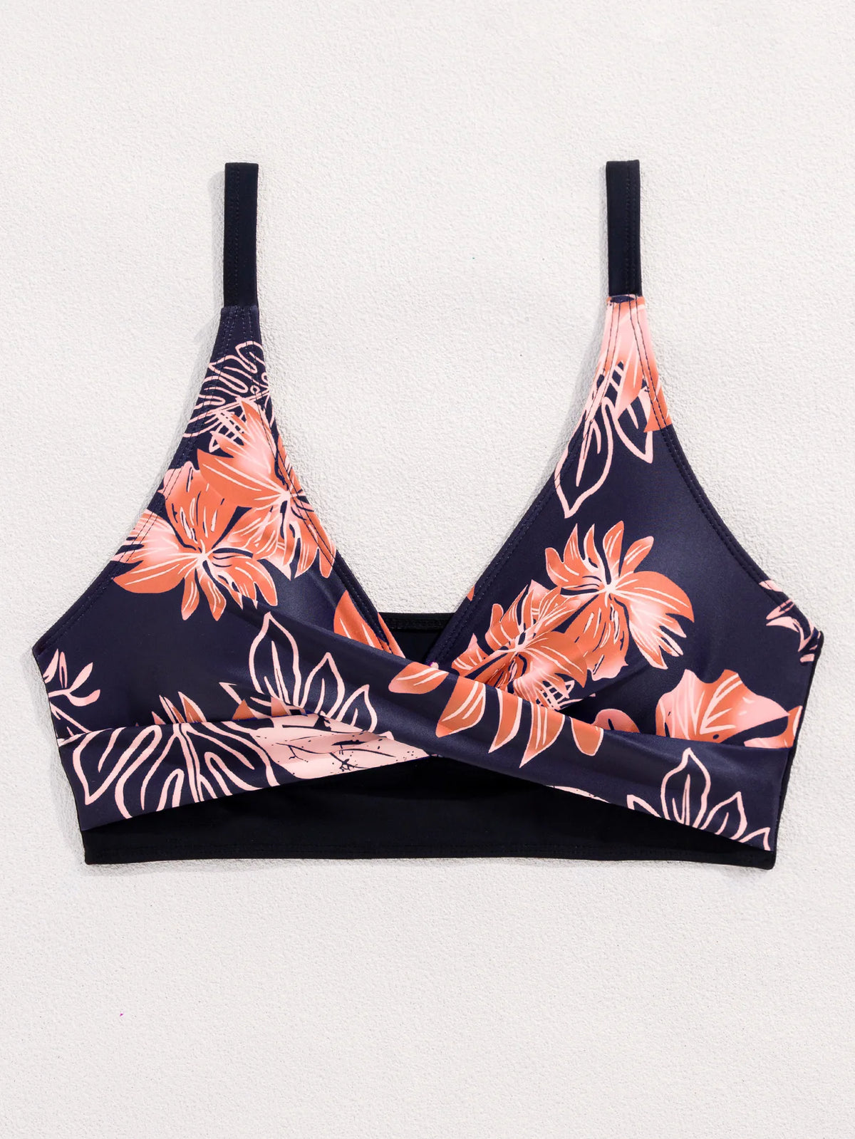 Women's Two-Piece Swimsuit Cross Strap Backless Bikini Floral Print Sports Fit Bodycon Polyester Fabric Swimming Water Sport