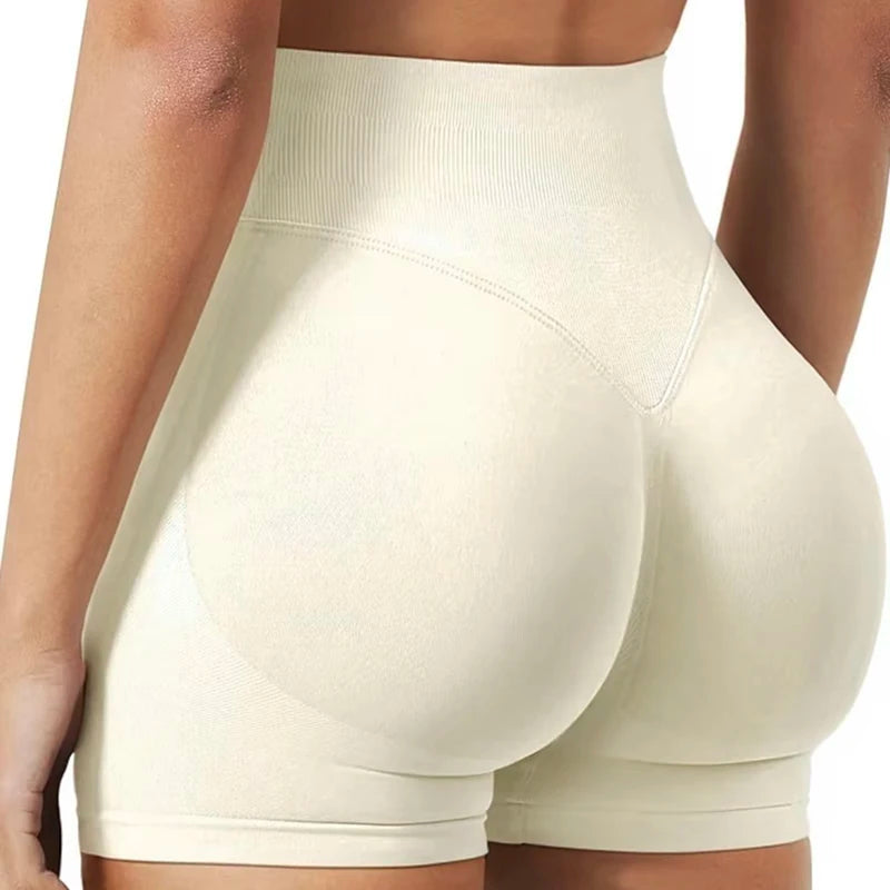 Women's High-Waisted Yoga Sports Shorts Summer Stretch Hip-Lifting Abdominal-Tightening Fitness Three-Part Shorts