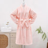 Simple Thick Water Absorbent Bath Wrap,solid Color Coral Fleece Bath Robe, Soft Comfortable Home Bathrobe Towel for Women