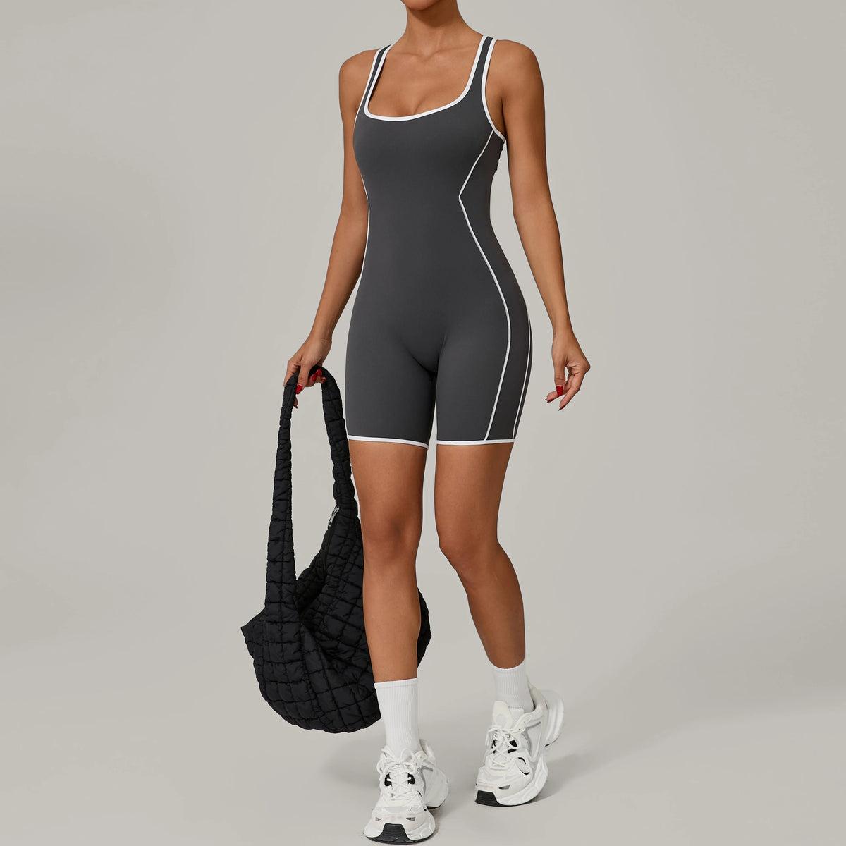 Summer New Gym Romper Padded Outdoor Sports Jumpsuit Hollow Open Back Yoga Suit Dance Sports Bodysuit Hip Lift Workout Yoga Sets