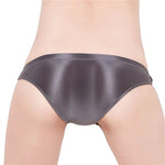 See Through Low Waist Briefs Silky Shiny Satin Panties Sexy Underwear Erotic Lingerie Women's Ultra-Thin Oily Glossy Underpants