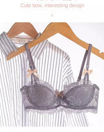 MOYISU French Romance Breathable and Comfortable Breathable Sexy Lace Not Empty Cup Bra Set Pure Desire Girl Super Beautiful