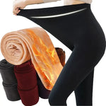 Autumn Winter Warm Fleece Women Leggings Velvet Thicken High Waist Tights Elastic Slim Solid Color Leggings Prevent Cold Tights