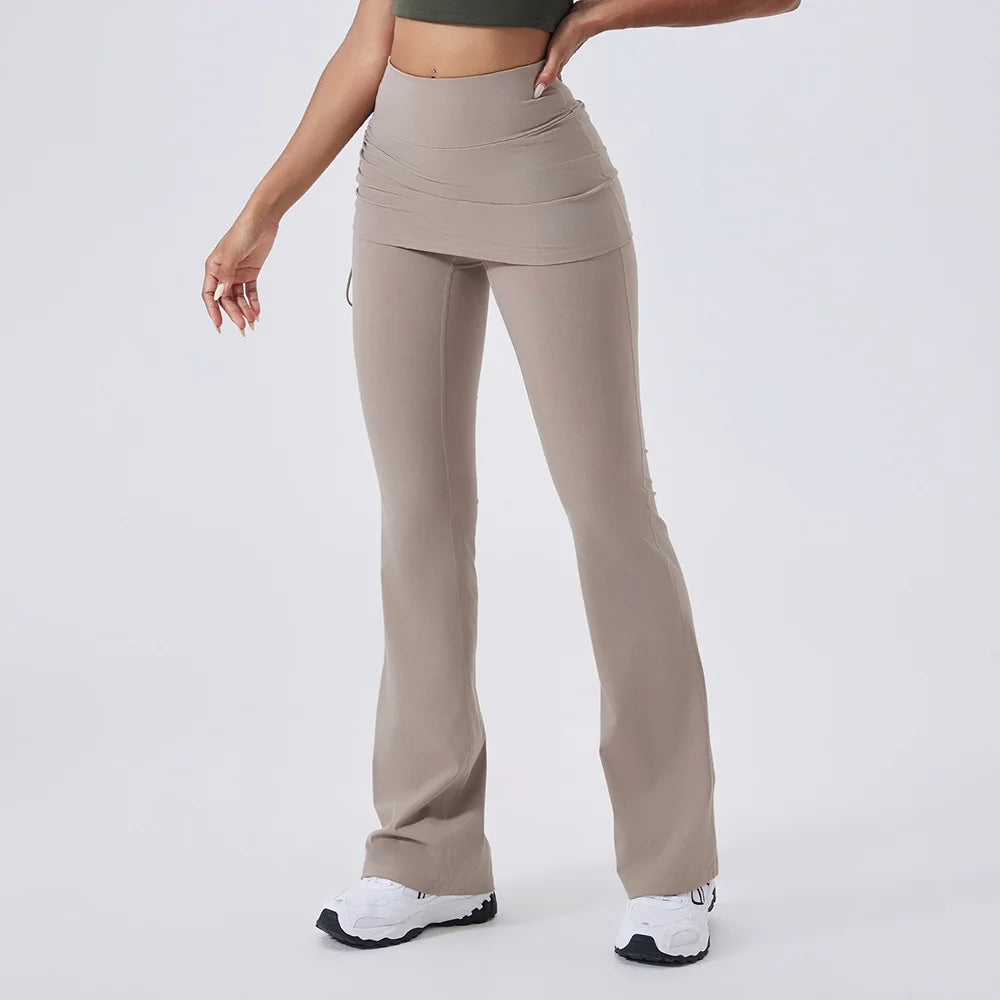Flare Leggings Women Yoga Pants Bell-bottoms Yoga Trousers High Waist Fitness Pants Stretch Gym Wide Leg Yoga Leggings