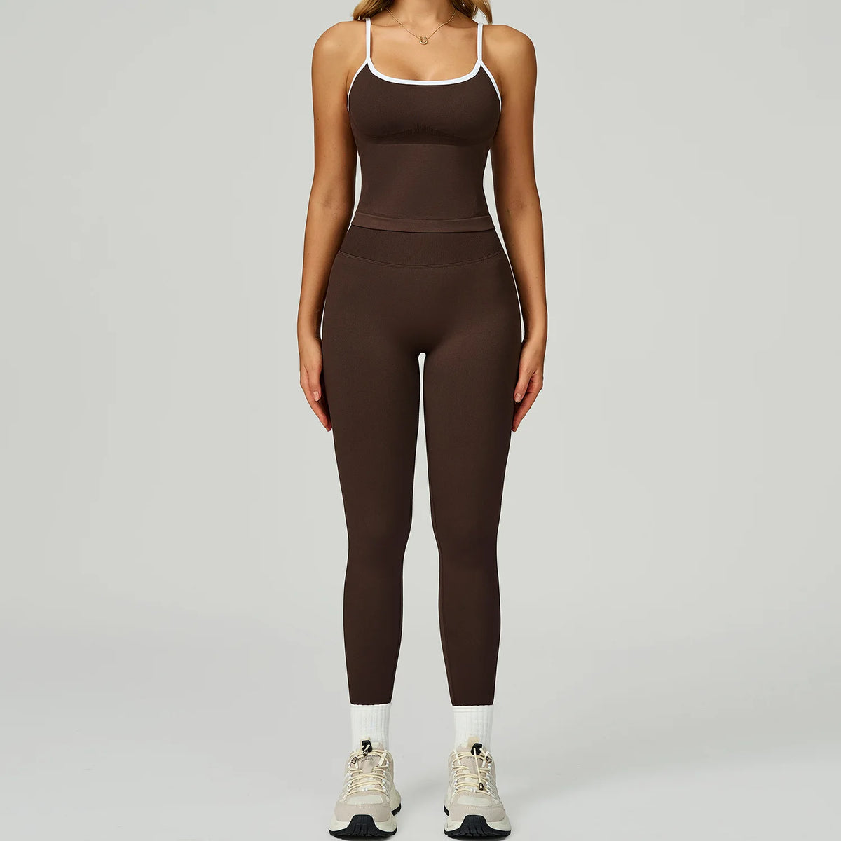 2 Pieces Women's Seamless Yoga Set Fitness Running Sports Set Slim Fit High Waist Beautiful Back Tracksuit