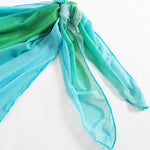 Summer Beach Bikini Wrap Sheer Short Skirt for Women Gradient Color Sarong Swimsuit Coverups Girls Skirt Scarf Swimwear Cover-Up