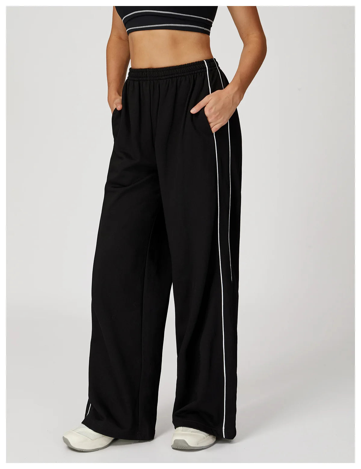 Sports Pants Women Loose High Waist Wide Leg Pants Gym Fitness Yoga Leggings Female Workout Running Cycling Pants Athletic Wear