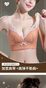 Thin WireFree Underwear Women Thin Style Large Chest Show Small Bra Gathered Adjusted Breast Closure No Steel Ring Bra 80-120CDE