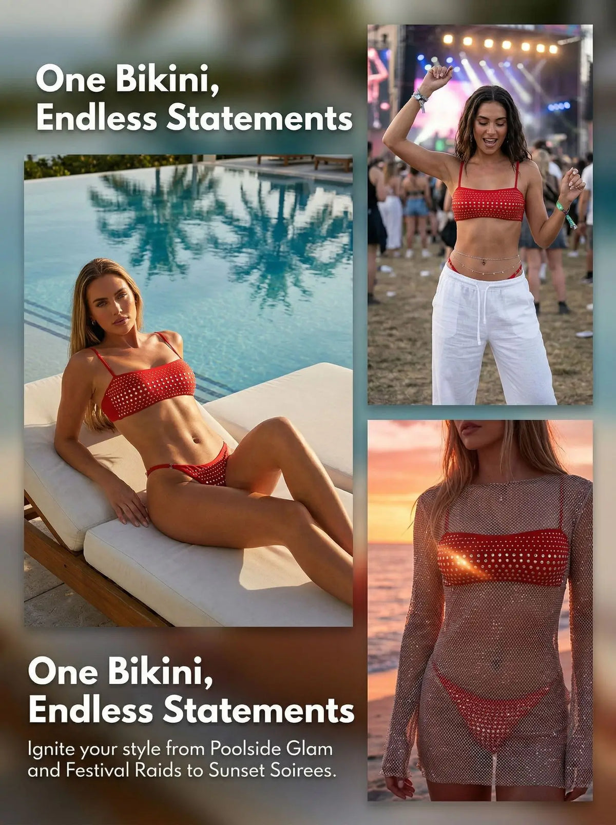 2026 Shiny Sequins Bandeau Bikini Women Swimwear Female Swimsuit Two-pieces Bikini Set Bather Bathing Suit Swim Lady Beachwear
