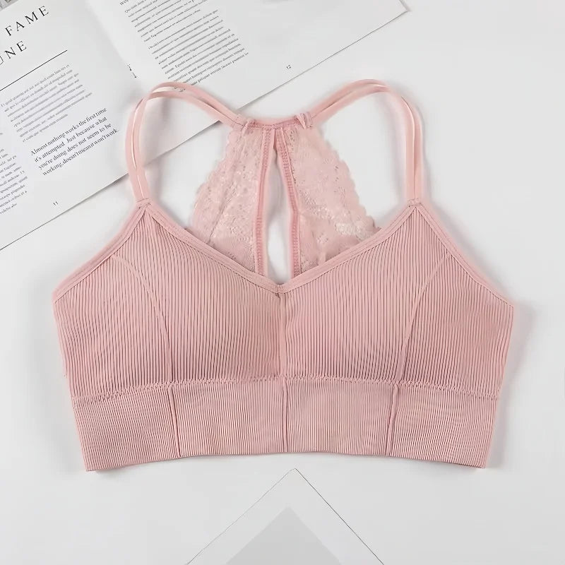 Women Tank Crop Top Seamless Underwear Lace Cropped Crop Tops Female Intimates Sexy Lingerie Plus Size Padded Camisole Femme