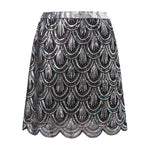 Women Sequins Geometric Pattern Pencil Skirt Summer Solid Color Mini Skirts for Daily Travel Parties