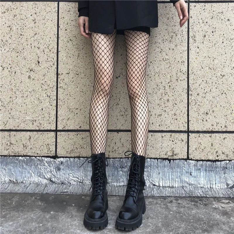 Sexy High Waist Fishnet Tights for Women – Hollow Out Pantyhose, Plus Size XXXL, Black Lingerie Stockings (1PCS/3PCS)
