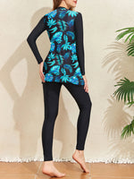 Print Muslim Modest Swimwear Women Swimsuit Burkini Sets Full Cover Islamic Long Sleeve Swimming Suit For Woman Bathing Suits
