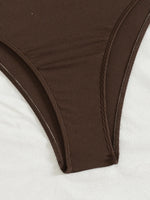 Sexy Women One Piece Swimsuit Female Swimwear 2025 Oval One Shoulder Monokini Swimming Suit Beachwear Bathing Suit Biquini Brown