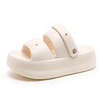 Women Summer Platform Sandals Thick Sole Home Street Slippers Soft EVA Girls Student Daily Walking Shoes 2 Way Wear Sandalias