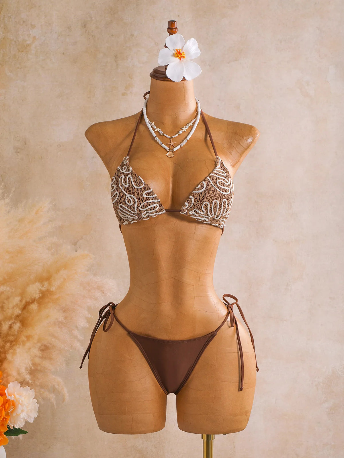 DEKA Women Sexy With Sarong Halter Bikini Female Swimsuit Women Swimwear Three-Pieces Bikini Set Bather Bathing Suit Swim