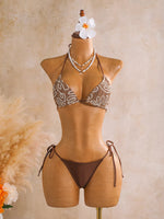 DEKA Women Sexy With Sarong Halter Bikini Female Swimsuit Women Swimwear Three-Pieces Bikini Set Bather Bathing Suit Swim