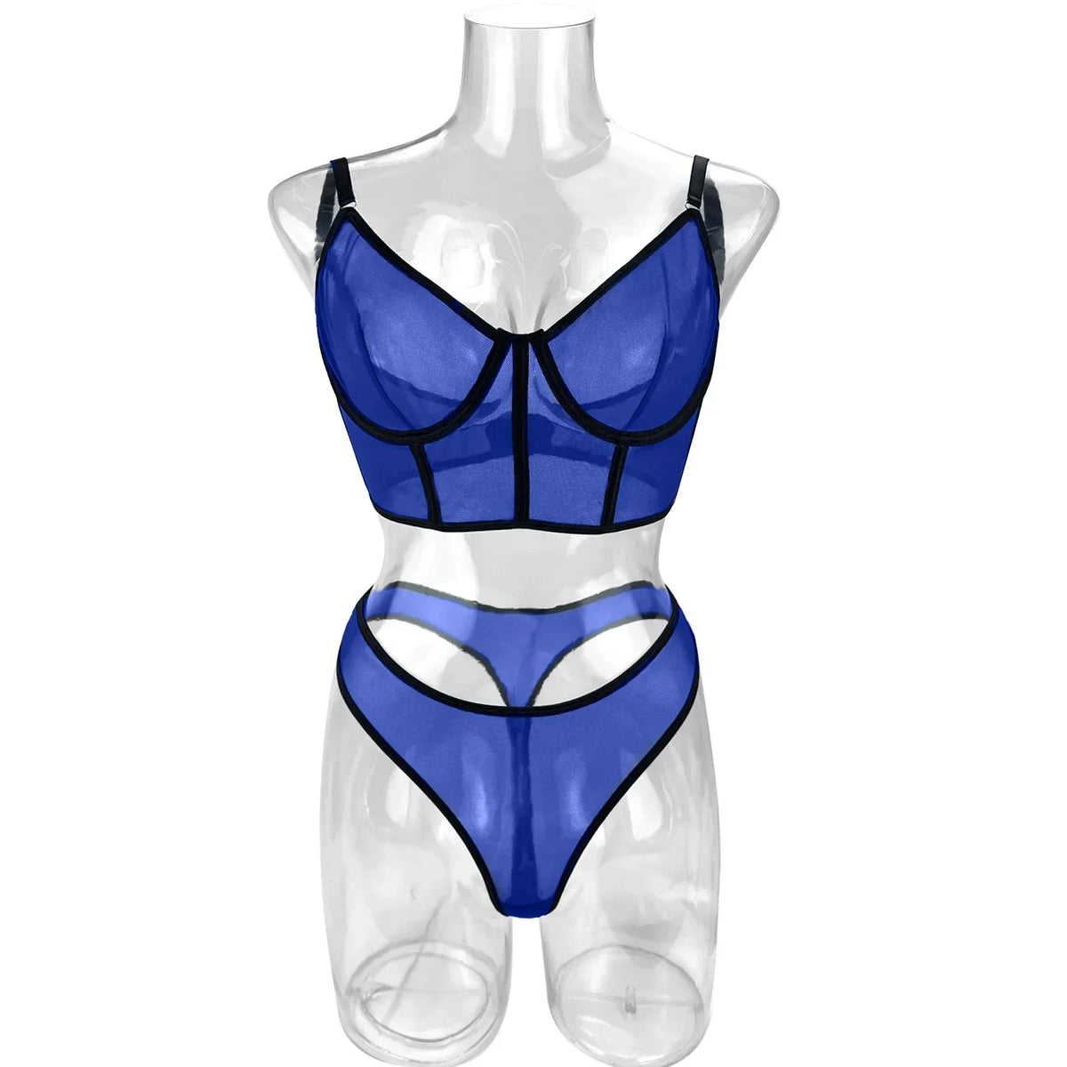 Toucheart 2 Piece Set Sexy Lingerie Set For Women Mesh Micro Perspective Beach Swimsuit Briefs Contrast Color Sexy Lingerie Set