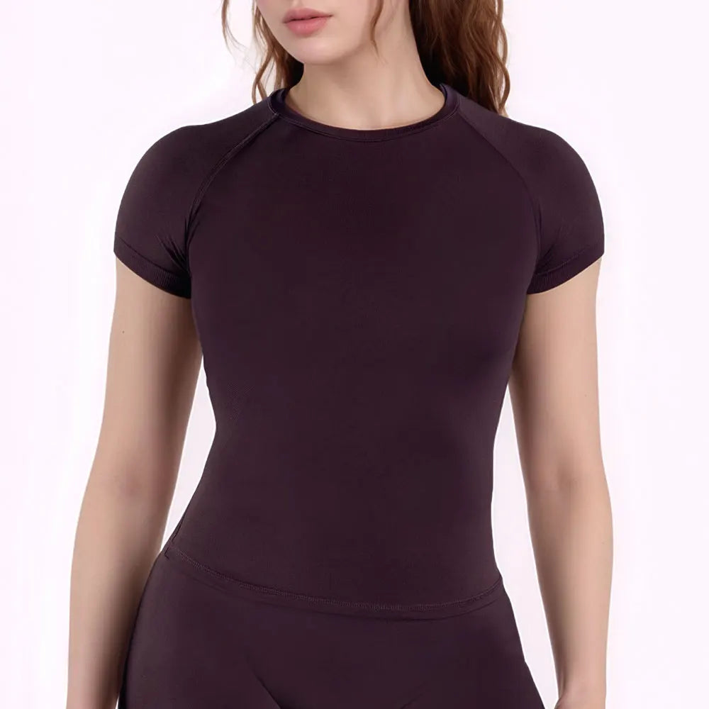 NCLAGEN Impact Short Sleeve Top Women GYM Clothes Seamless workout t shirts Fitness Quick Dry Running tee Yoga Pilates shirt