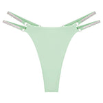 1pcs Green New Year Sexy Women g-string Underwear Breathable Elegant Female Lingerie Shiny Lady thongs Low Rise Fashion Panties