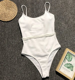 DEKA Solid One Piece Swimsuit Female Swimwear Women Cut Out Bathing Suits Summer Beach Wear Sport Swimming T Shirt Monokini