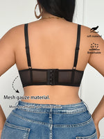 Plus Size Women Bra Wide Strap Mesh Lace Push Up Bra Comfort Thin Cup Underwire Support Lingerie Brassiere
