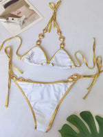 Halter Crystal Rhinestone Diamond Bikini 2025 Female Swimsuit Women Swimwear Two-pieces Bikini Set High Cut Bathing Suit Swim