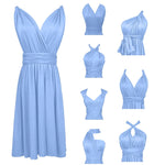 Women's Sexy V Neck Evening Dress Tie Up Multiple Ways To Wear Cocktail Dress Convertible Wrap Infinity Short Bridesmaid Dresses