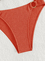 Sexy Bandeau Bikinis Sets Women Metal Ring Linked Push Up Micro Swimsuit 2025 Solid Bathing Suit Thong Swimwear Trajes De Baño