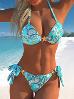 New Coffee Leopard Print Bikini Set Women Starfish Push Up Bra Bandage Thong Swimsuit 2026 Summer Bathing Suit Holiday Swimwear