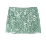 Women's Fashionable Lapel Embroidered Backless Shorts Set J25E